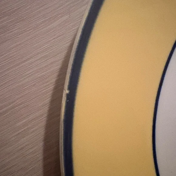 Yellow and White Pagnossin Ironstone Dinner Plate - Picture 6 of 6